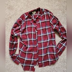 American Eagle Men's Red Plaid Shirt